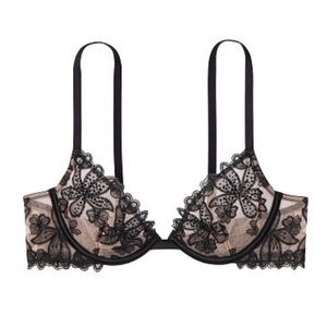 Unlined Embroidered & Embellished Demi Bra